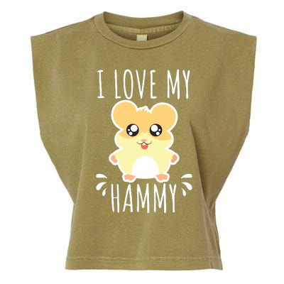 I Love My Hammy Hamster Gift Costume Outfit Garment-Dyed Women's Muscle Tee