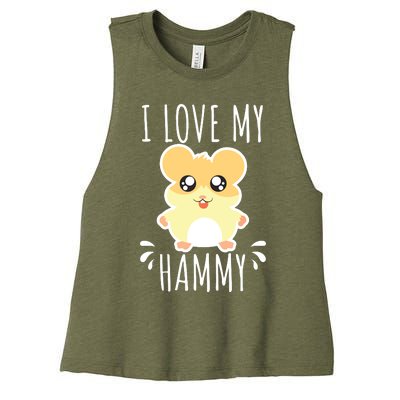 I Love My Hammy Hamster Gift Costume Outfit Women's Racerback Cropped Tank