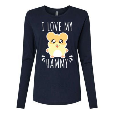 I Love My Hammy Hamster Gift Costume Outfit Womens Cotton Relaxed Long Sleeve T-Shirt