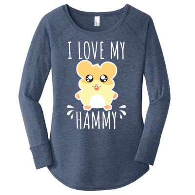 I Love My Hammy Hamster Gift Costume Outfit Women's Perfect Tri Tunic Long Sleeve Shirt