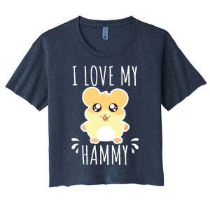 I Love My Hammy Hamster Gift Costume Outfit Women's Crop Top Tee