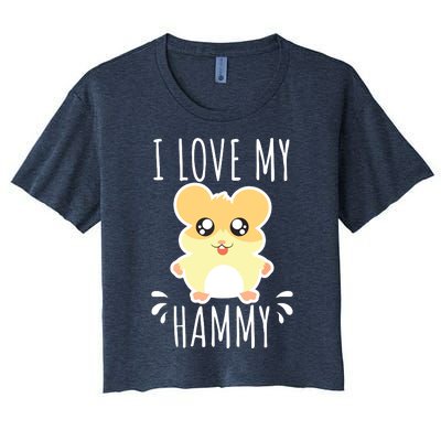 I Love My Hammy Hamster Gift Costume Outfit Women's Crop Top Tee