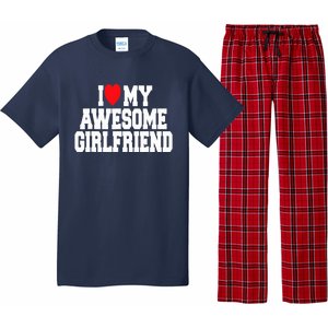 I Love My Awesome Girlfriend Couples Valentines Day Pajama Set