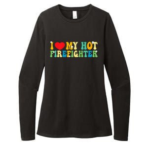 I Love My Hot Firefighter Boyfriend Couple Matching  Womens CVC Long Sleeve Shirt