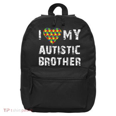 I Love My Autistic Brother Autism Awareness Day 16 in Basic Backpack