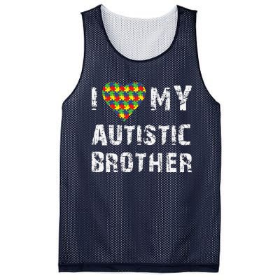 I Love My Autistic Brother Autism Awareness Day Mesh Reversible Basketball Jersey Tank