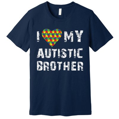 I Love My Autistic Brother Autism Awareness Day Premium T-Shirt