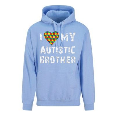 I Love My Autistic Brother Autism Awareness Day Unisex Surf Hoodie