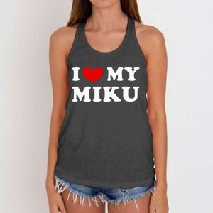 I Love My Miku Women's Knotted Racerback Tank