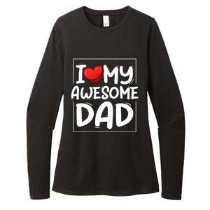 I Love My Awesome Dad Heart Valentines Day Matching Couple Gift Womens CVC Long Sleeve Shirt