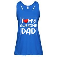 I Love My Awesome Dad Heart Valentines Day Matching Couple Gift Ladies Essential Flowy Tank