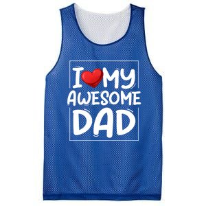 I Love My Awesome Dad Heart Valentines Day Matching Couple Gift Mesh Reversible Basketball Jersey Tank