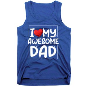 I Love My Awesome Dad Heart Valentines Day Matching Couple Gift Tank Top