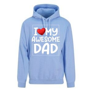 I Love My Awesome Dad Heart Valentines Day Matching Couple Gift Unisex Surf Hoodie