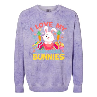 I Love My Dispatcher Bunnies Easter Day Funny Rabbit Gift Colorblast Crewneck Sweatshirt