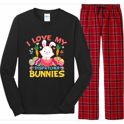 I Love My Dispatcher Bunnies Easter Day Funny Rabbit Gift Long Sleeve Pajama Set