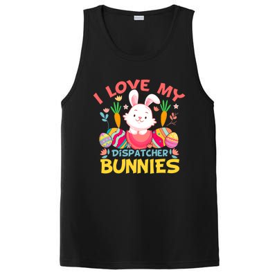 I Love My Dispatcher Bunnies Easter Day Funny Rabbit Gift PosiCharge Competitor Tank