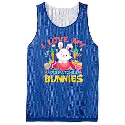 I Love My Dispatcher Bunnies Easter Day Funny Rabbit Gift Mesh Reversible Basketball Jersey Tank