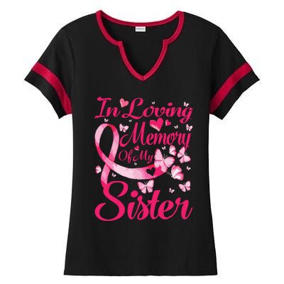 In Loving Memory Of My Sister Breast Cancer Awareness Ladies Halftime Notch Neck Tee