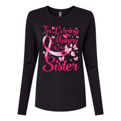 In Loving Memory Of My Sister Breast Cancer Awareness Womens Cotton Relaxed Long Sleeve T-Shirt