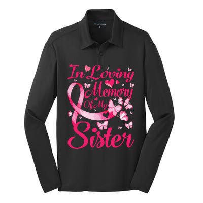 In Loving Memory Of My Sister Breast Cancer Awareness Silk Touch Performance Long Sleeve Polo