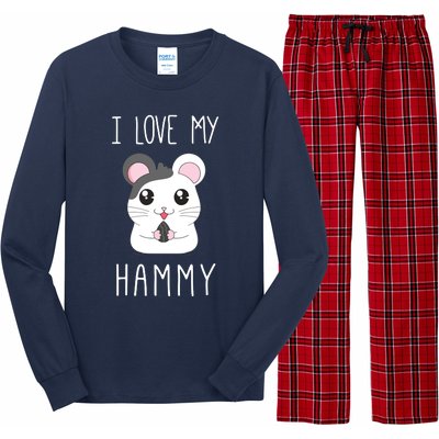 I Love My Hammy For Hamster Lovers Long Sleeve Pajama Set