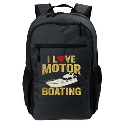 I Love Motor Boating Funny Boater Gift Daily Commute Backpack