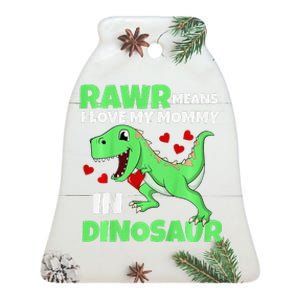 I Love My Mommy Rawr Dinosaur Mom Mothers Day Ceramic Bell Ornament