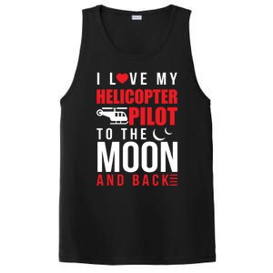 I Love My Helicopter Pilot To Moon And Back Wife Gift PosiCharge Competitor Tank