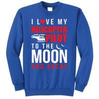 I Love My Helicopter Pilot To Moon And Back Wife Gift Sweatshirt