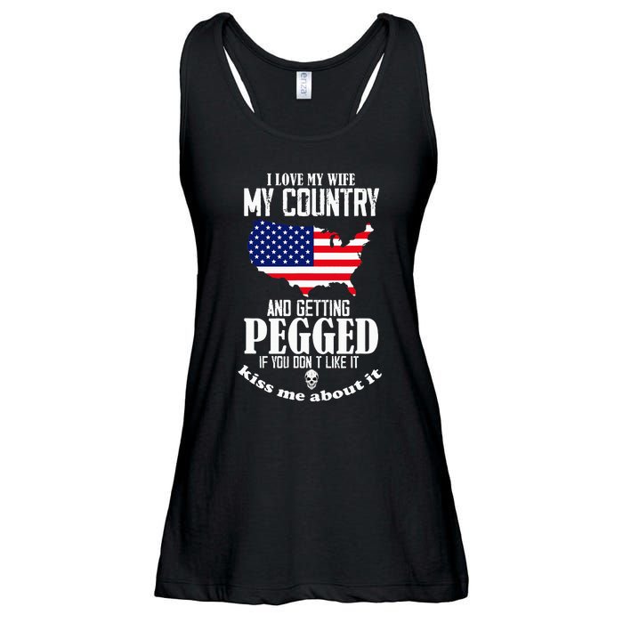 I Love My Wife My Country And Getting Pegged If You DonT Ladies Essential Flowy Tank