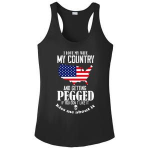 I Love My Wife My Country And Getting Pegged If You DonT Ladies PosiCharge Competitor Racerback Tank