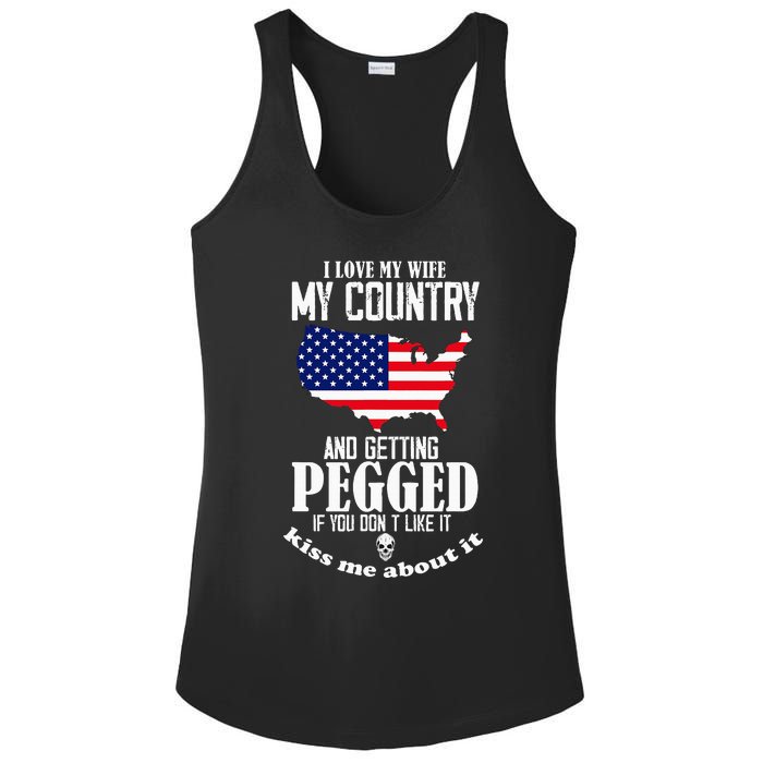 I Love My Wife My Country And Getting Pegged If You DonT Ladies PosiCharge Competitor Racerback Tank