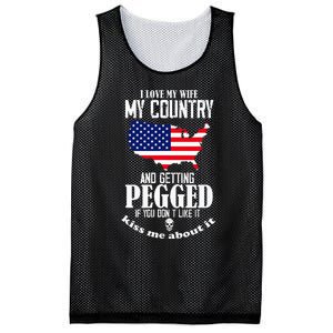 I Love My Wife My Country And Getting Pegged If You DonT Mesh Reversible Basketball Jersey Tank