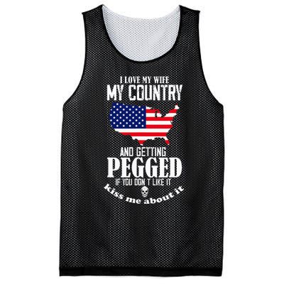 I Love My Wife My Country And Getting Pegged If You DonT Mesh Reversible Basketball Jersey Tank