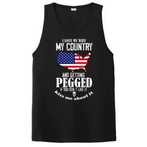 I Love My Wife My Country And Getting Pegged If You DonT PosiCharge Competitor Tank