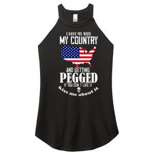 I Love My Wife My Country And Getting Pegged If You DonT Women's Perfect Tri Rocker Tank