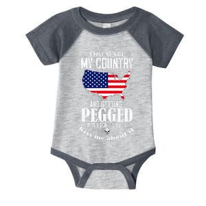 I Love My Wife My Country And Getting Pegged If You DonT Infant Baby Jersey Bodysuit