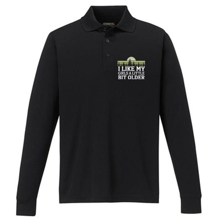 I Like My A Little Bit Older Forest Trees Nature Outd Performance Long Sleeve Polo