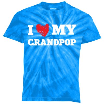 I Love My Grandpop Favorite Family Member Valentines Meaningful Gift Kids Tie-Dye T-Shirt