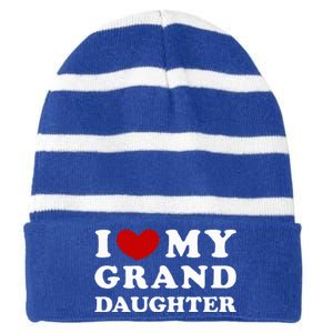 I Love My Granddaughter Striped Beanie with Solid Band