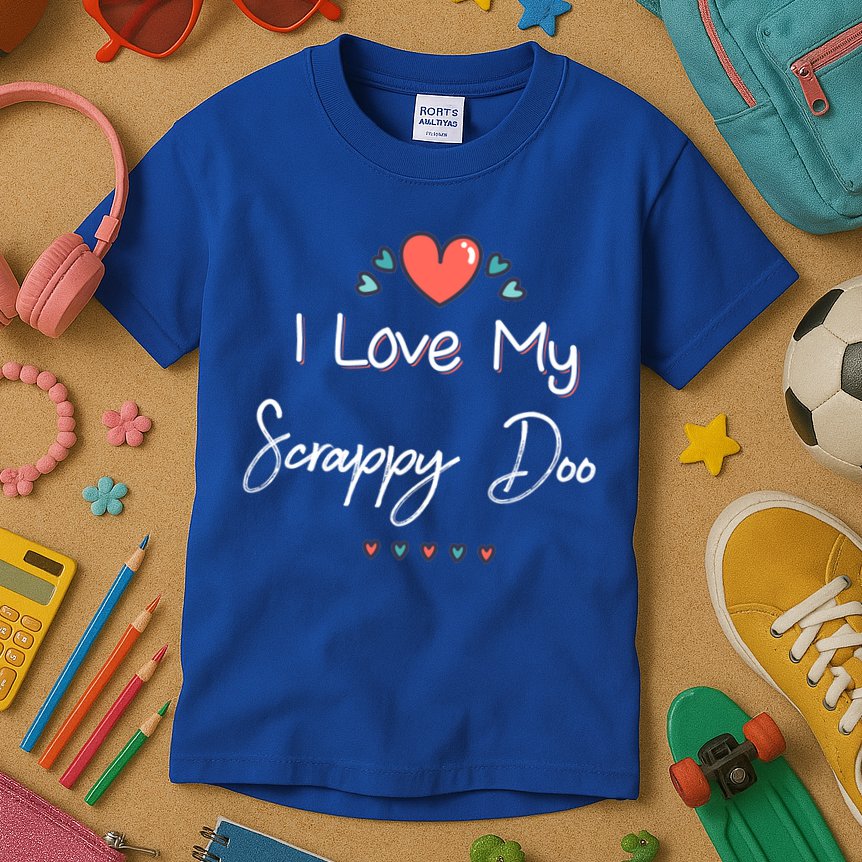 I Love My Scrappy Doo Cute Mothers Day Gift Kids T-Shirt