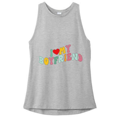 I Love My Boyfriend Groovy I Red Heart My Boyfriend BF Ladies PosiCharge Tri-Blend Wicking Tank