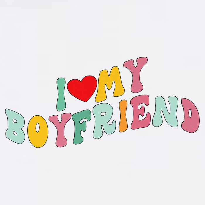 I Love My Boyfriend Groovy I Red Heart My Boyfriend BF Cooling Performance Crew T-Shirt