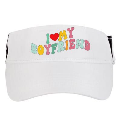 I Love My Boyfriend Groovy I Red Heart My Boyfriend BF Adult Drive Performance Visor
