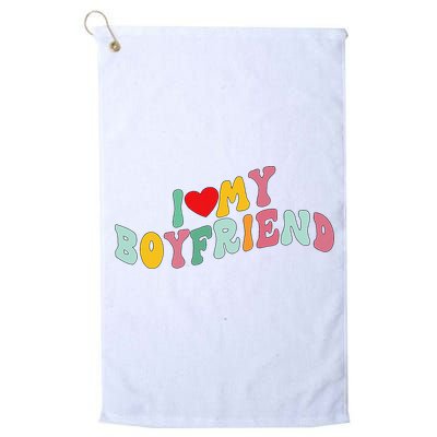 I Love My Boyfriend Groovy I Red Heart My Boyfriend BF Golf Towel