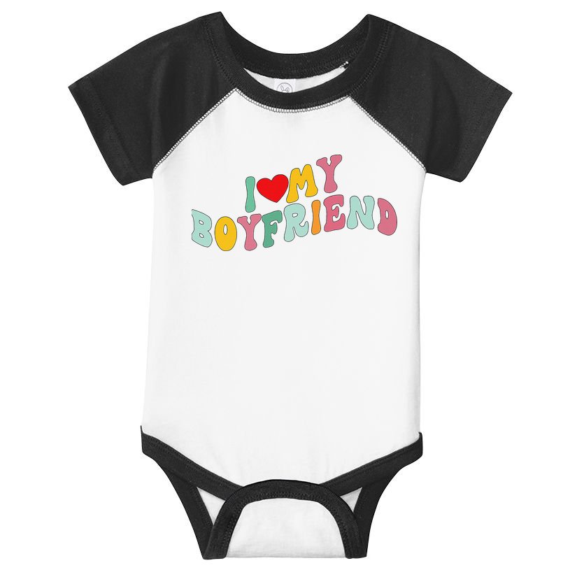 I Love My Boyfriend Groovy I Red Heart My Boyfriend BF Infant Baby Jersey Bodysuit