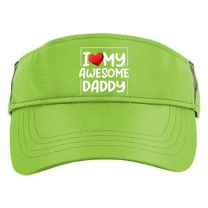 I Love My Awesome Daddy Heart Valentines Day Matching Couple Gift Adult Drive Performance Visor