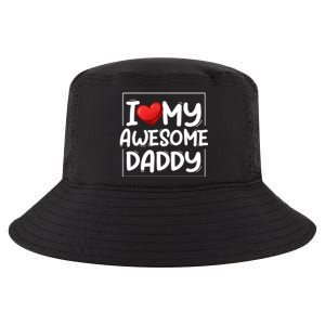 I Love My Awesome Daddy Heart Valentines Day Matching Couple Gift Cool Comfort Performance Bucket Hat