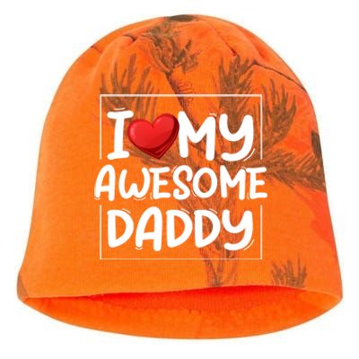 I Love My Awesome Daddy Heart Valentines Day Matching Couple Gift Kati - Camo Knit Beanie